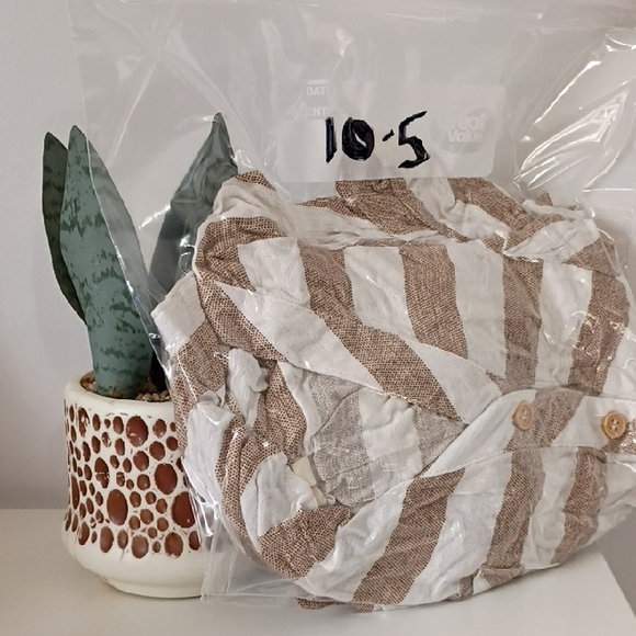 MilliBon Striped Button Down Shirt Blouse For Women Size Small Tunic Milli Bon - Picture 12 of 12